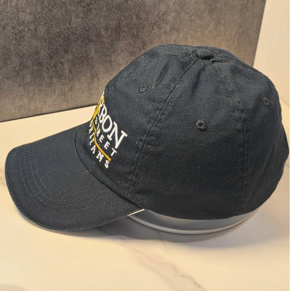 Bourbon Street New Orleans Navy Blue Embroidered Jazz Saxophone Hat Raw Ma Adult